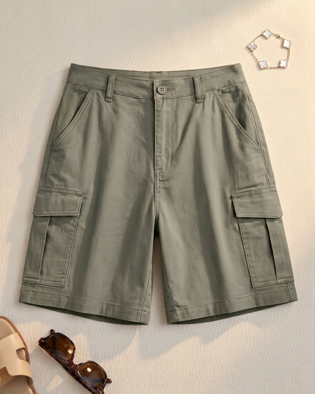 Clara Cotton Blend Cargo Shorts