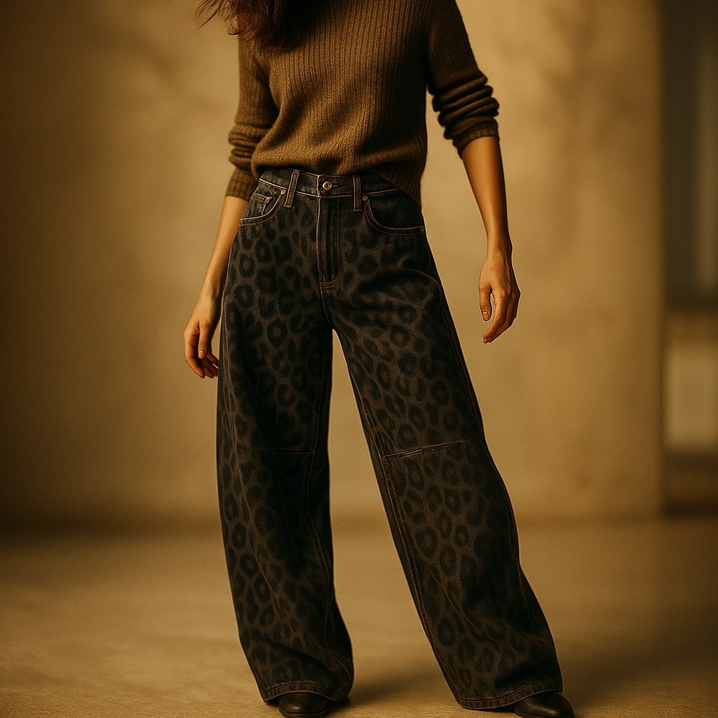 Bianca Printed Denim Trousers
