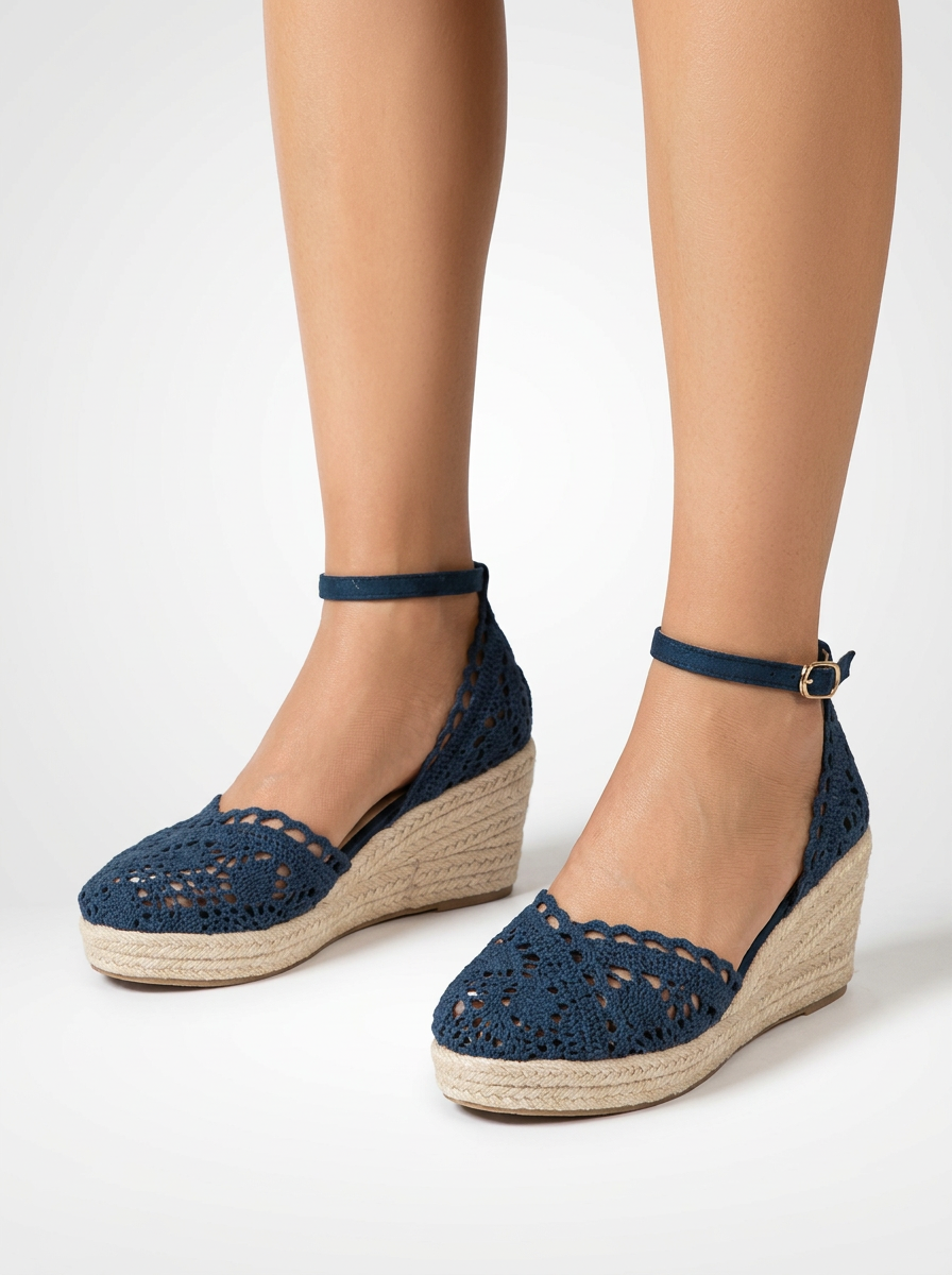 Élodie – Woven Platform Wedge Sandals
