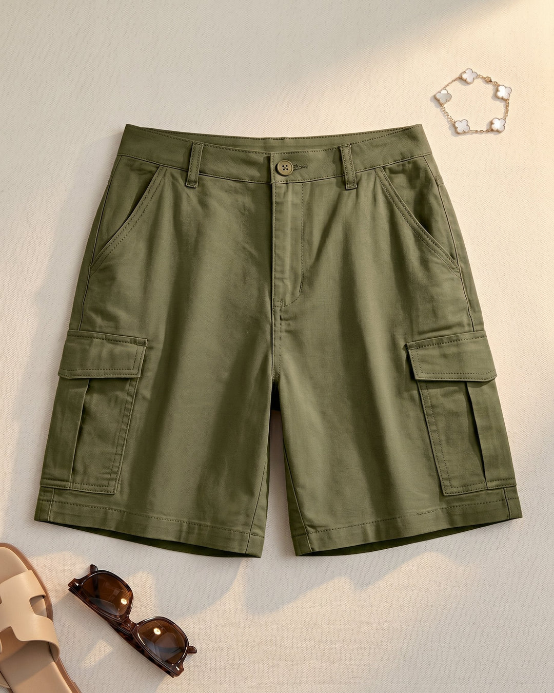 Clara Cotton Blend Cargo Shorts
