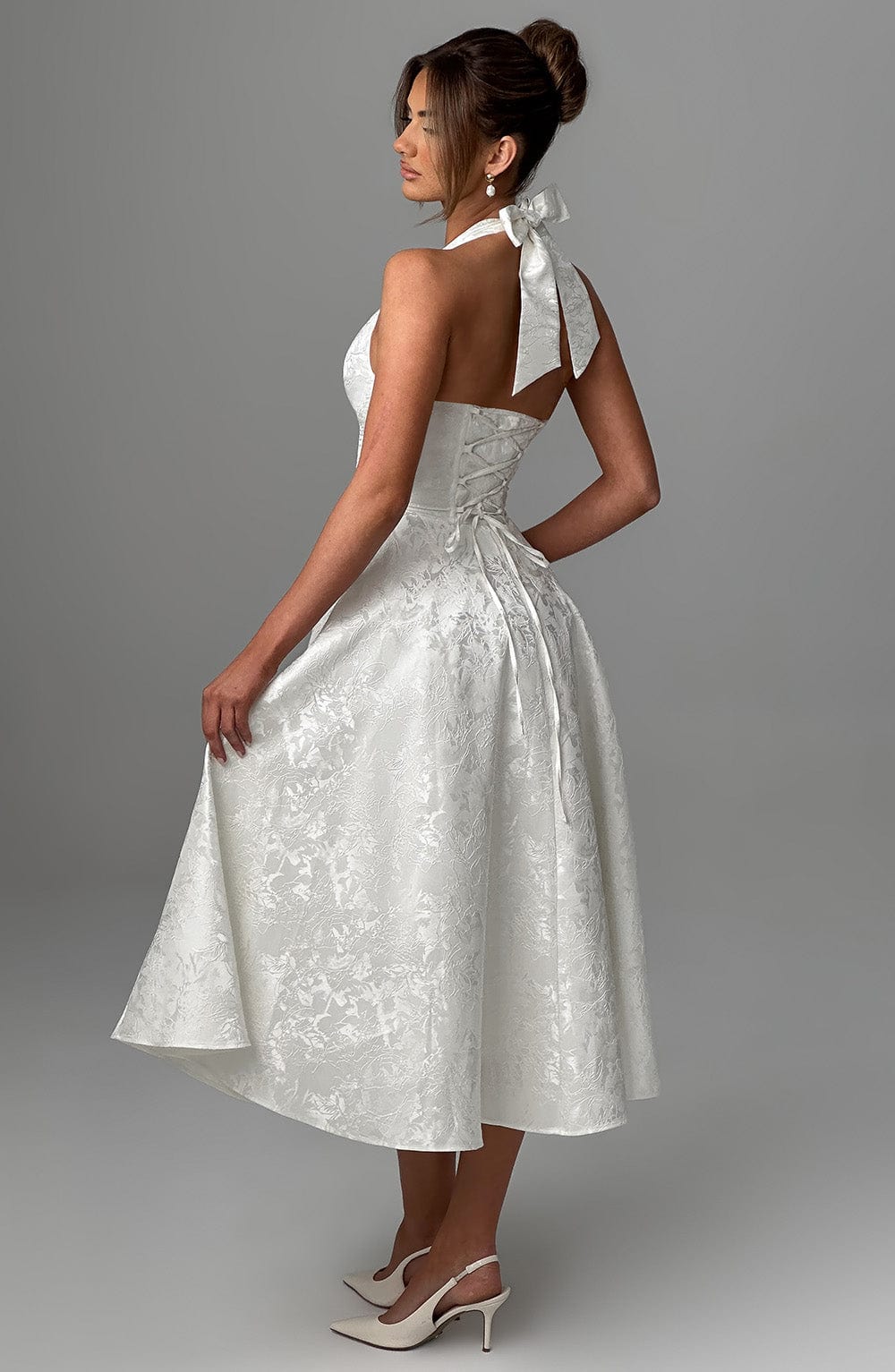 Clara | Women Wedding Guest Halter Midi Dress