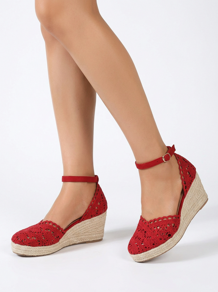 Élodie – Woven Platform Wedge Sandals